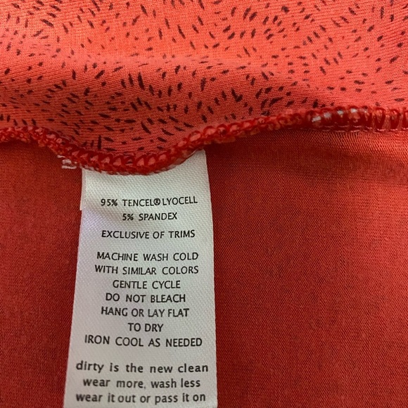 Toad & Co Wisper Double Tank Shirt Top, Size Large.  Peach with Black Design. - Picture 7 of 9